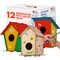 12 DIY Bird House Kits For Children to Build - Wood Birdhouse for Kids to Paint - Unfinished Bird Houses - Spring Crafts Kits - Wooden Arts & Craft for Girls & Boys - Classroom & Spring Activity